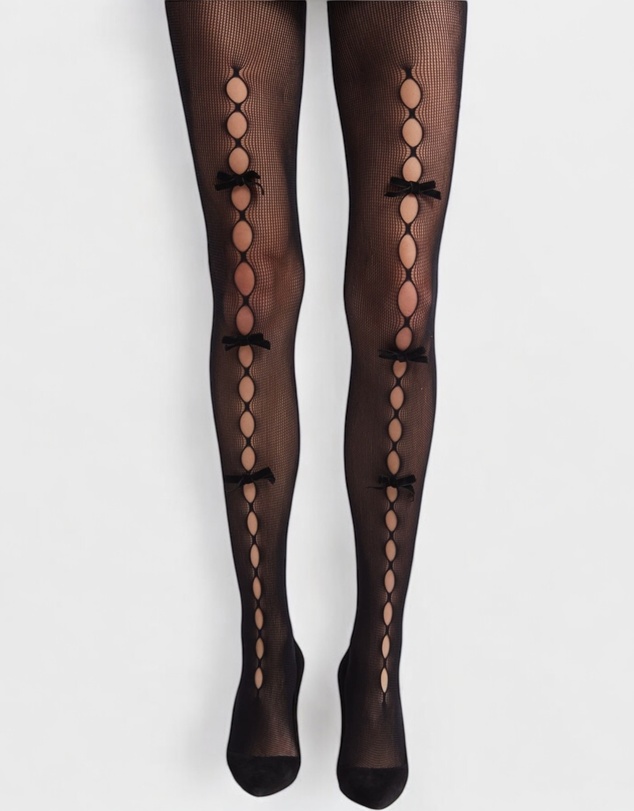 High Heel Jungle - Nevermore Pearl Bow Tights