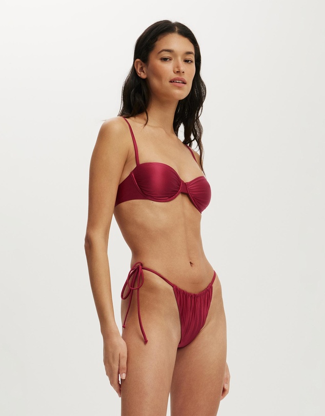 Cotton On Body - Side Tie Gathered Brazilian Bikini Bottom