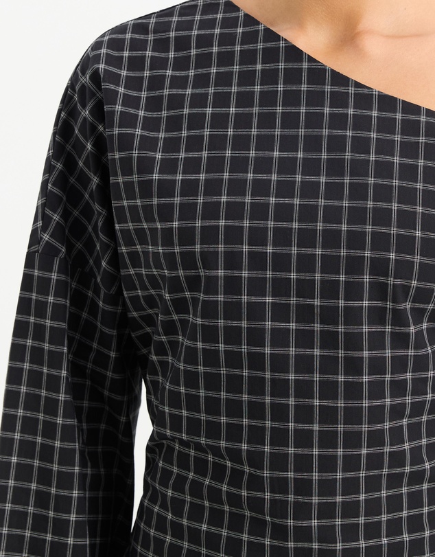 Calli - Lucy Off Shoulder Check Mini Dress
