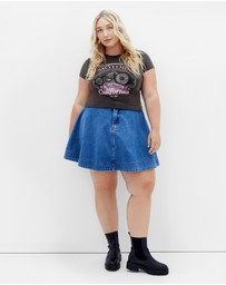 City Chic - Micro Pink Print Wash Tee