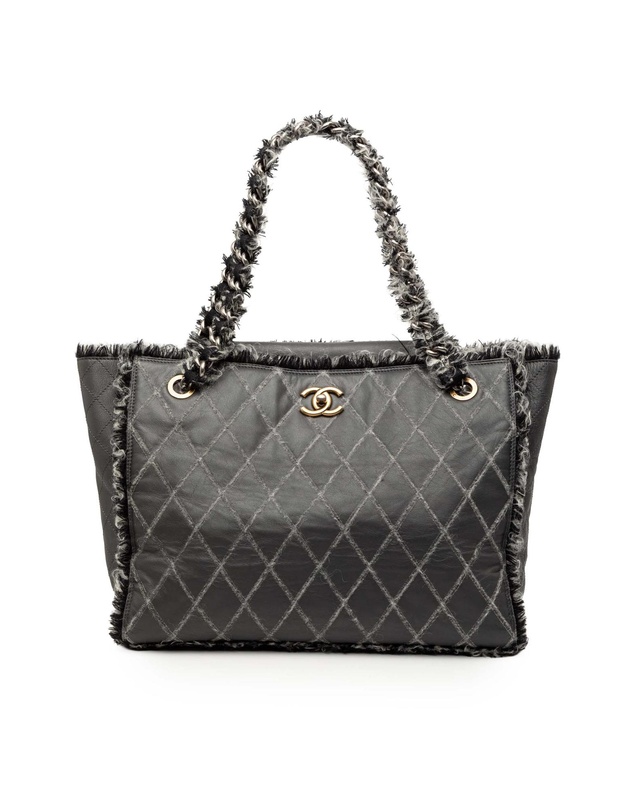 Pre-Loved by Azura Reborn - Pre-Loved CC Quilted Calfskin Tweedy Shopping Tote