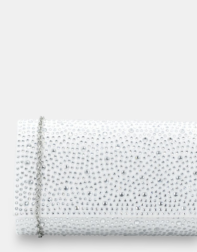 Morgan & Taylor - Noelle Diamante Clutch in White