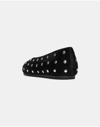 ARKET - Studded Suede Ballet Flats