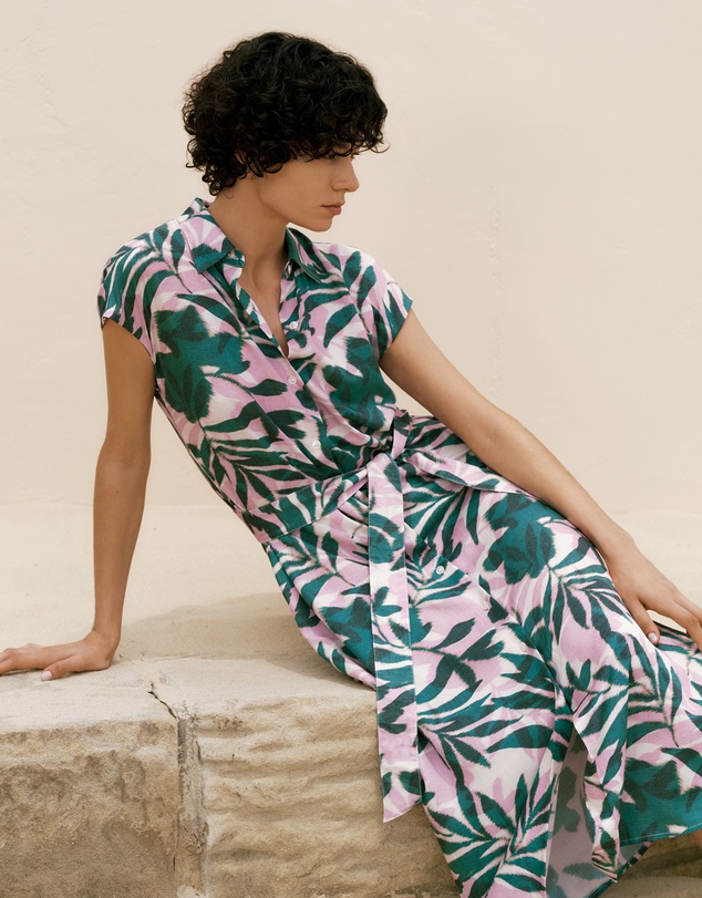 Trenery - Arbour Cap Sleeve Midi Shirt Dress in True Green