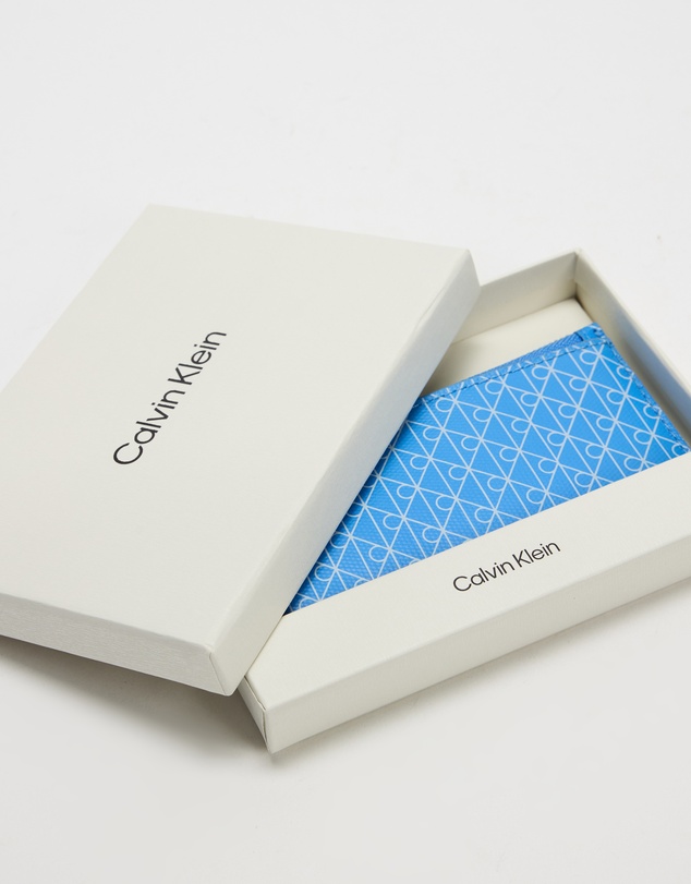 Calvin Klein - Emblem Allover Print Top Zip Cardcase