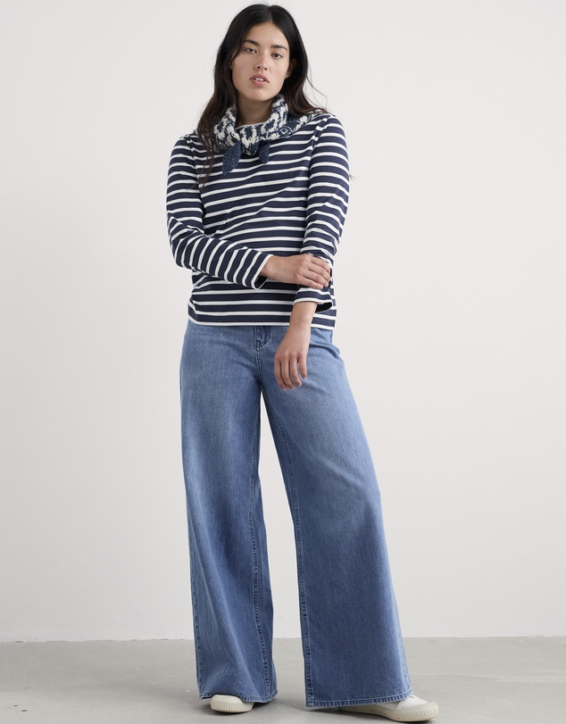 Seasalt - Seasalt Cornwall Blue Godrevy Wide Leg Jean