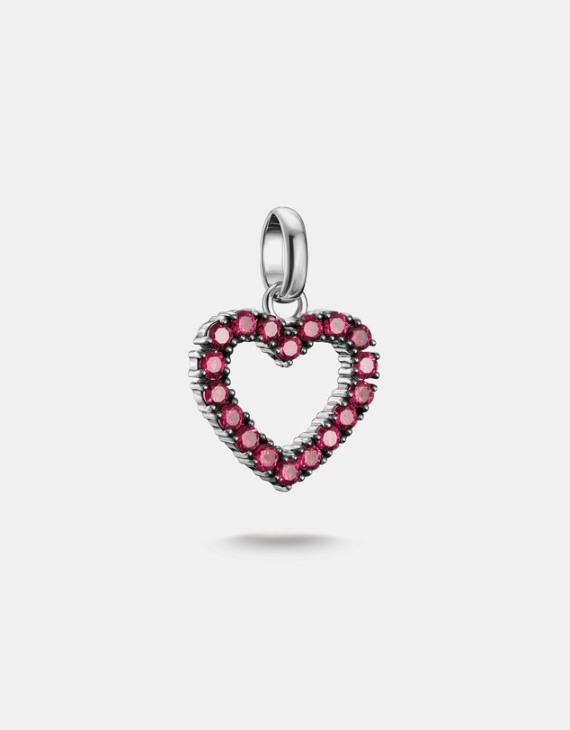 THOMAS SABO - THOMAS SABO Connect Charm heart with red stones