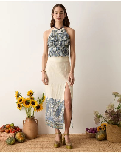 BOTEH - Arcadia Paisley Maxi Skirt With Split