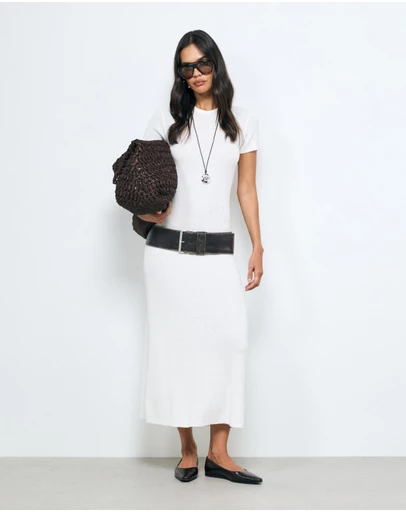 AERE - Vea Textured Knit Maxi Dress