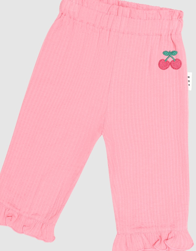 Huxbaby - Cherry Embroidered Frill Pants - Babies-Teens