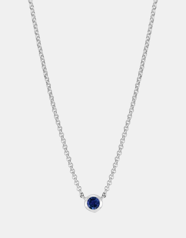 Dower & Hall - Women's Blue Sapphire Round Dewdrop Pendant In Sterling Silver