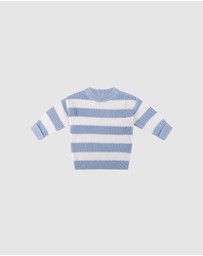 Kynd Baby - Knit Stripe Jumper in Sky Blue Stripe