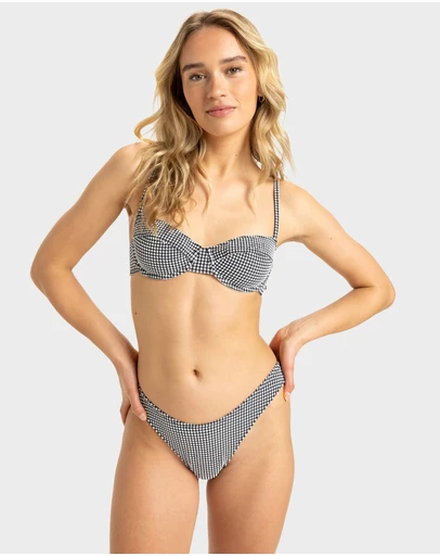 Roxy - Womens Gingham Hi Cheeky Bikini Bottom
