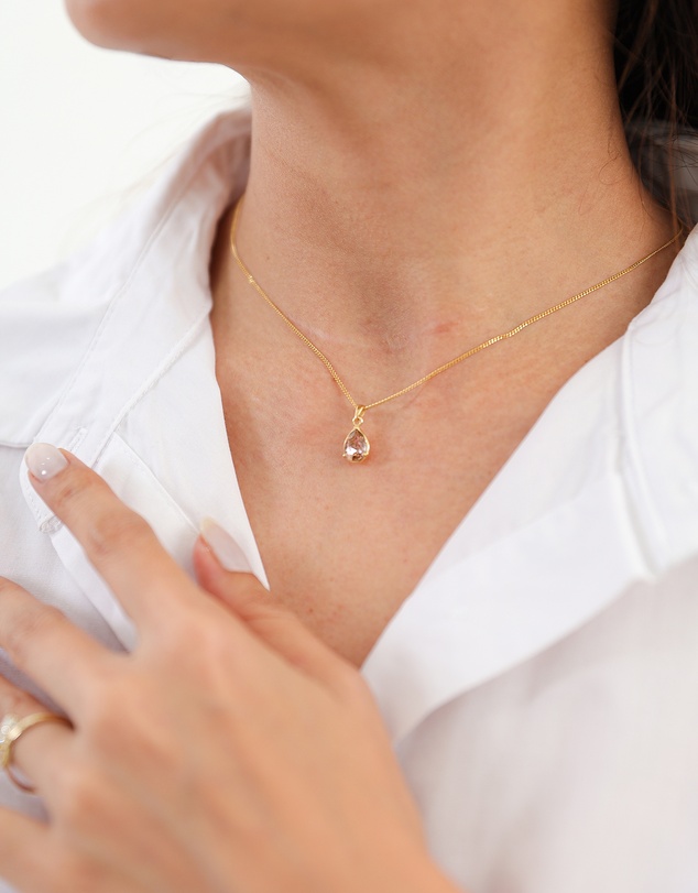 Elli Jewelry - Crystal Necklace in Gold-Plated 925 Silver