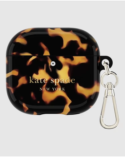 Kate Spade - Kate Spade Tortoise with Gold Clip Case for AirPod 4