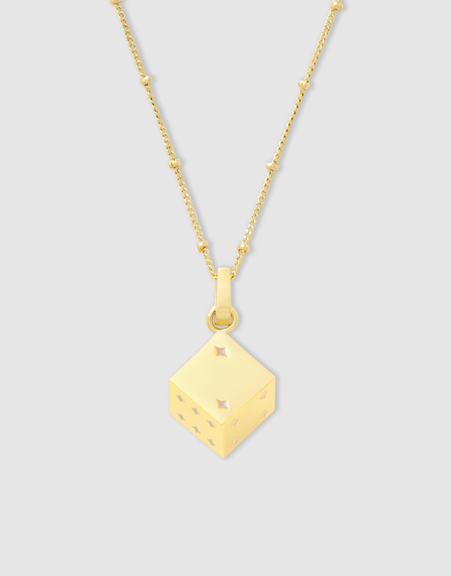 Wanderlust + Co - Dice Gold Necklace
