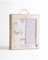 Living Textiles - 2 Pack Organic Cot Fitted Sheet - Whimsical Wonderland
