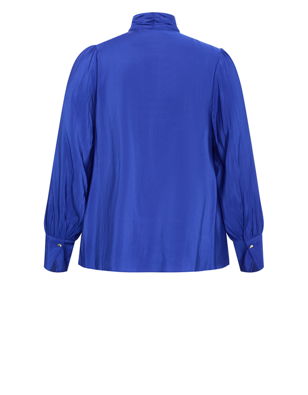 City Chic - Plus size Kenzie Neck Tie Top - ocean blue
