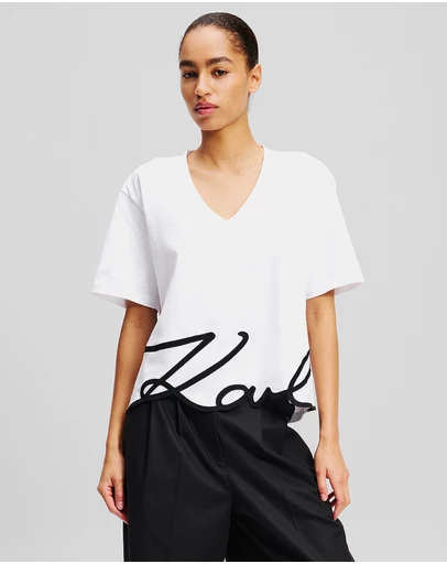 Karl Lagerfeld - Karl Signature V-Neck T-Shirt