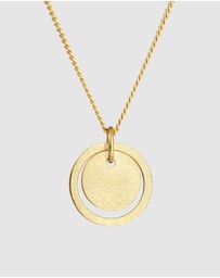 Elli Jewelry - Necklace Circle Pendant Geo Trend Matt Basic in 925 Sterling Silver Gold Plated