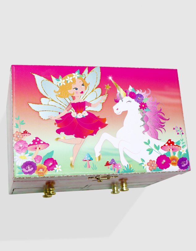 Pink Poppy - Unicorn & The Pixie Fairy Musical Jewellery Storage Box