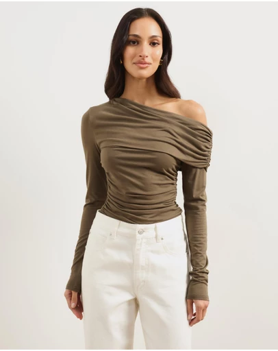 Atmos&Here - Nell One Shoulder Long Sleeve Top