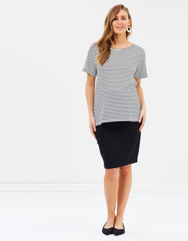 Angel Maternity - Maternity Straight Cut Ponti Work Skirt