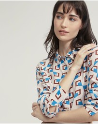 Oxford - Poppy Geo Print Shirt