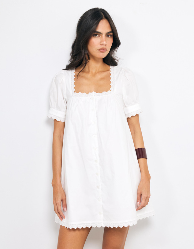 AERE - Sio Lace Trim Mini Dress