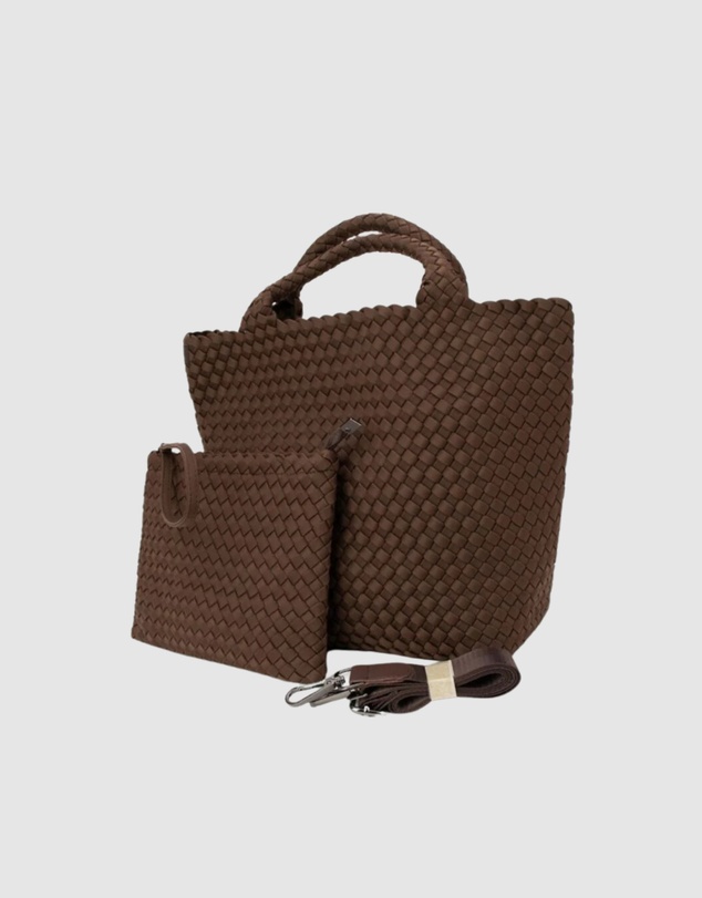 Chuchka - Woven Neoprene Shoulder Tote - Choc Brown