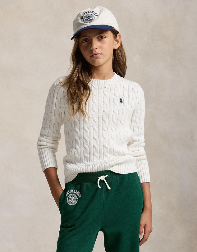 Polo Ralph Lauren - Cable Crew Neck Sweater Pullover 20/2 Cotton - Kids