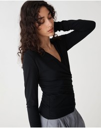 Forcast - Solene Bamboo Wrap Top
