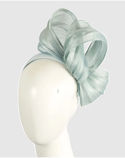 Fillies Collection - Bespoke Light Blue Bow Racing Fascinator