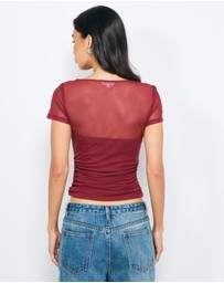 AERE - Bandeau Lined Mesh Tee