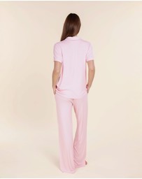 Gingerlilly - Lyon Ribbed Short Sleeve Button Up Top