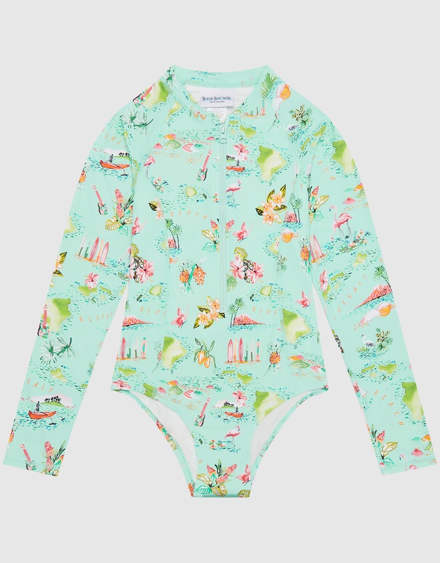 Bluesalt Beachwear - Girls one piece swimsuit Island Life