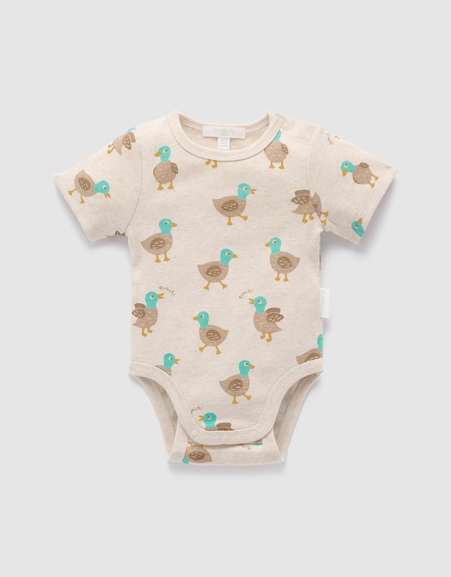 Purebaby - Rib S/Slv Bodysuit-Babies