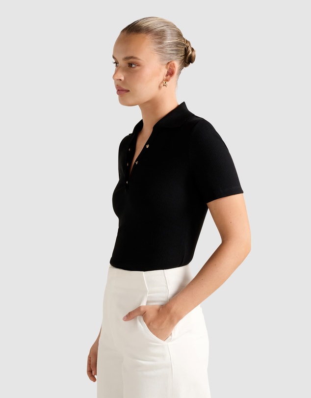 Forever New - Amari Press Stud Polo Neck Top