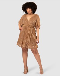 Pink Dusk by Curve Project - Glow Frill Hem Mini Dress