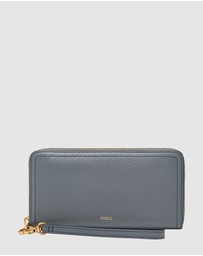 Fossil - Logan Blue Zip Clutch