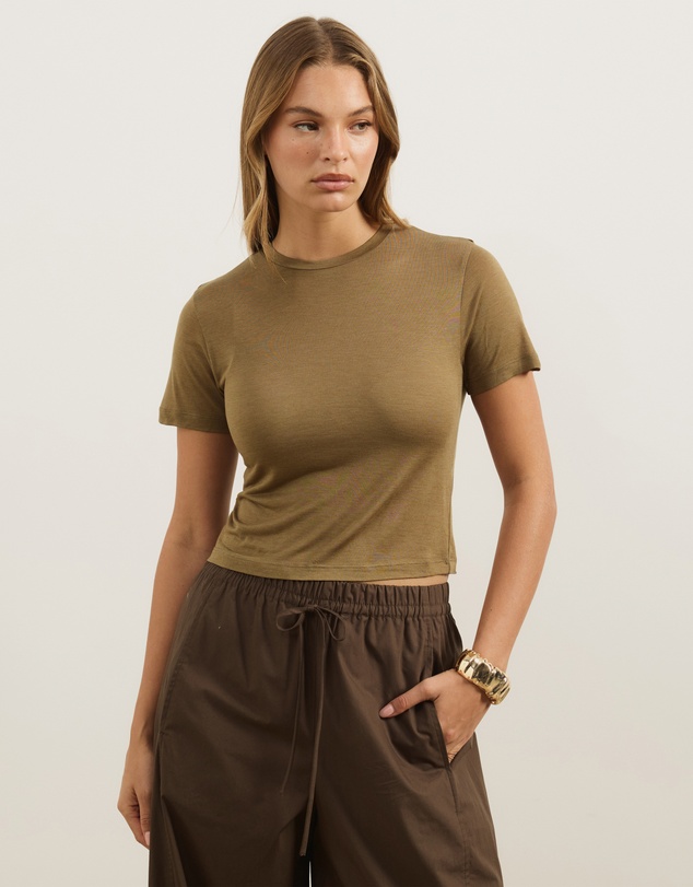Atmos&Here - Wool Blend Short Sleeve T-Shirt