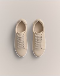 Trenery - Lyons Leather Sneaker in Beige