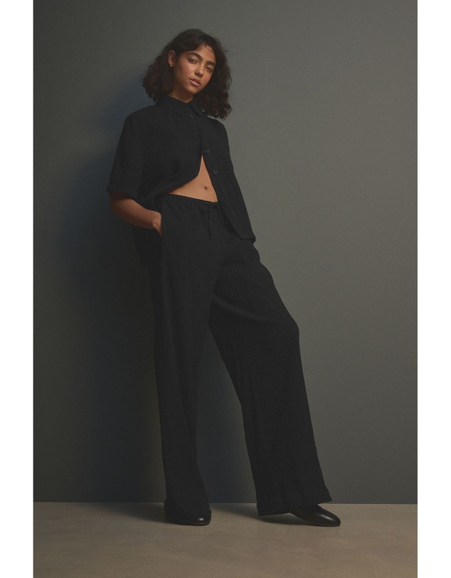 NEXT - Wide Leg Textured Trousers with Linen