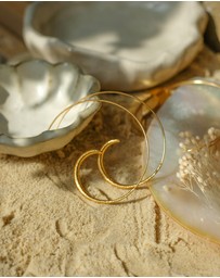 Ottoman Hands - Aegina Gold Pull Through Hoop Earrings