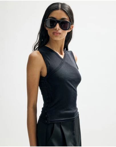Minima Esenciales - Deya Semi Sheer Wrap Tank