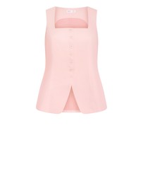 City Chic - Plus size Abbie Vest - soft pink