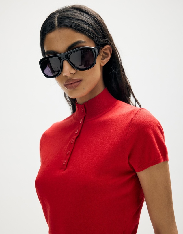 Minima Esenciales - Zoa Cotton Cashmere Funnel Neck Knit Top