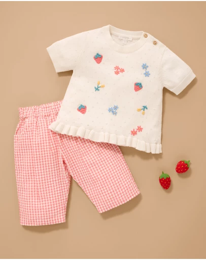 Purebaby - Embroidered Flower Jumper- Kids-Babies