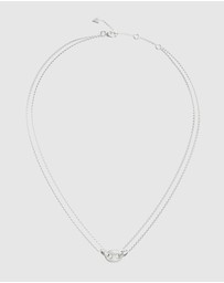 GUESS - Marine Pave Link Silvertone Necklace