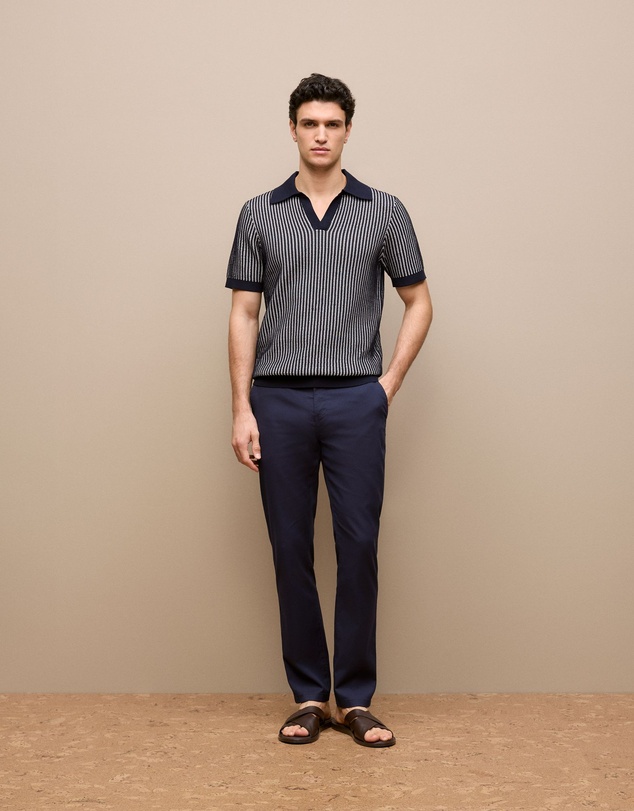 Trenery - Tailored Fit Dobby Twill Pant in Navy